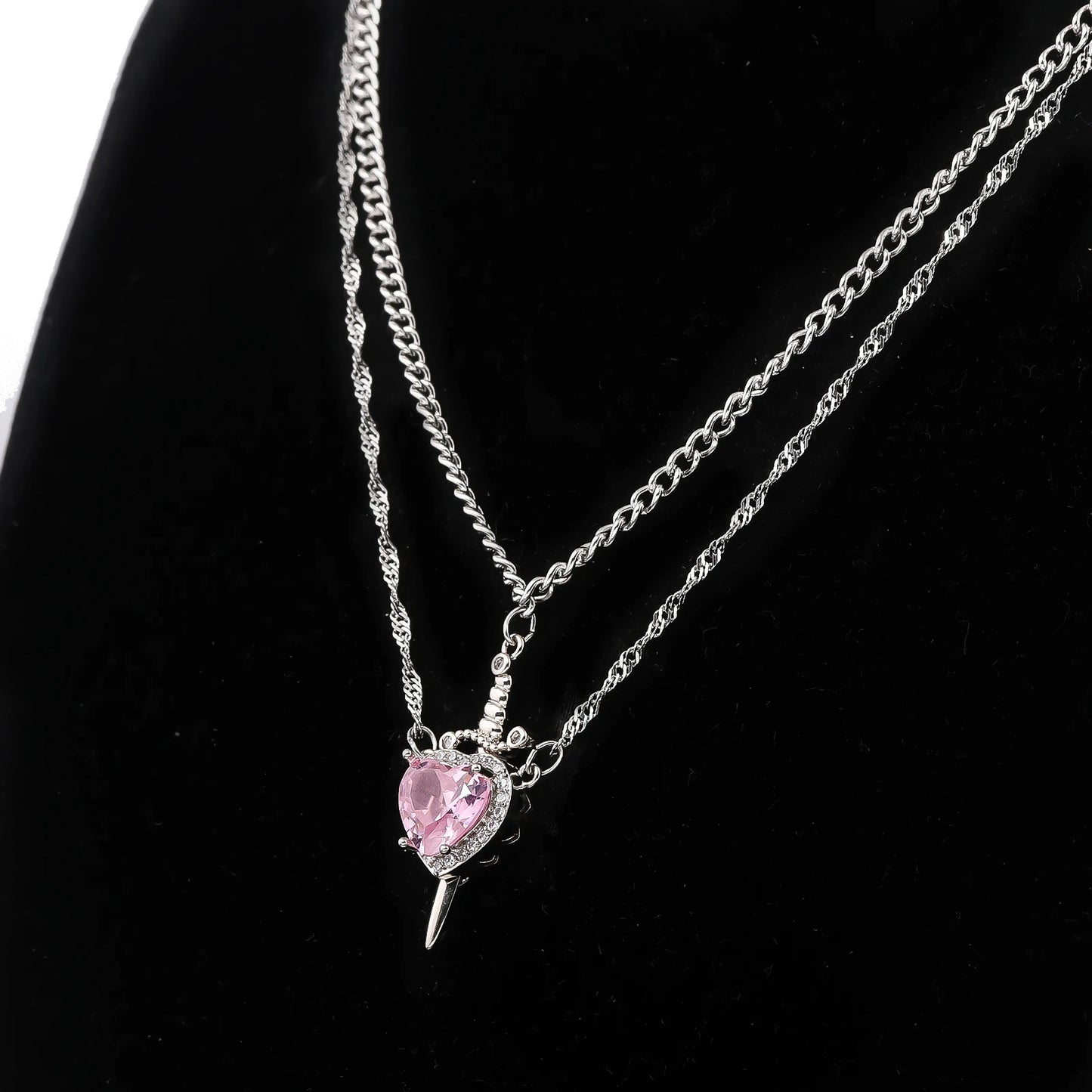 Heart and Sword Couples Necklace