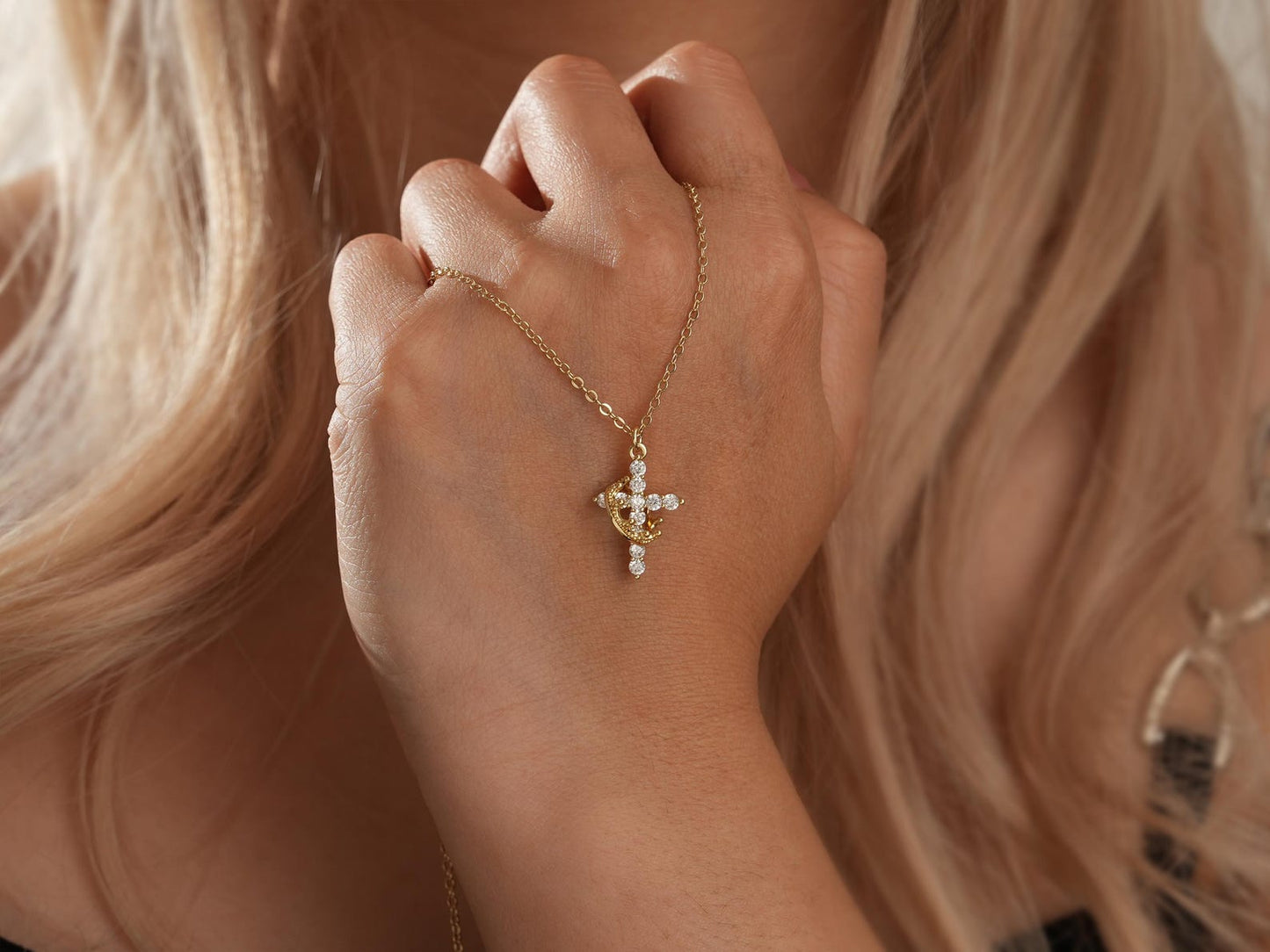 Crown Cross Necklace